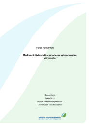 Katja Hautamäki Markkinointiviestintäsuunnitelma rakennusalan yritykselle