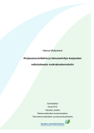 Hanna Myllyniemi Korjaussuunnitelma ja talousselvitys korjausten vaikutuksesta vuokrakustannuksiin