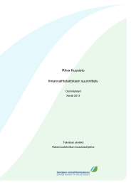 Ritva Kuusisto Ilmanvaihtolaitoksen suunnittelu  Opinnäytetyö