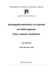 Escenografia electrònica a la televisió de l’estat espanyol. Inicis, evolució i tendències.