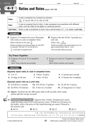 Ratios and Rates