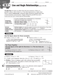 Line and Angle Relationships