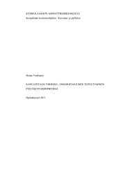 KYMENLAAKSON AMMATTIKORKEAKOULU Sosiaalialan koulutusohjelma / Kasvatus- ja perhety&ouml; Henna Vanhanen