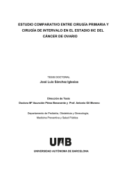 ESTUDIO COMPARATIVO ENTRE CIRUGÍA PRIMARIA Y CÁNCER DE OVARIO