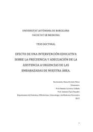 EFECTO	DE	UNA	INTERVENCIÓN	EDUCATIVA SOBRE	LA	FRECUENCIA	Y	ADECUACIÓN	DE	LA ASISTENCIA	A	URGENCIAS	DE	LAS