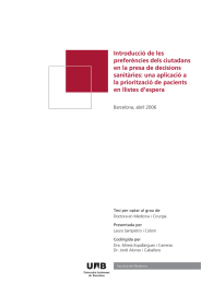 Introducció de les preferències dels ciutadans en la presa de decisions