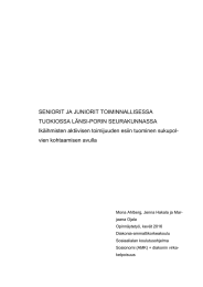 SENIORIT JA JUNIORIT TOIMINNALLISESSA TUOKIOSSA LÄNSI-PORIN SEURAKUNNASSA