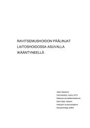 RAVITSEMUSHOIDON PÄÄLINJAT LAITOSHOIDOSSA ASUVALLA IKÄÄNTYNEELLÄ