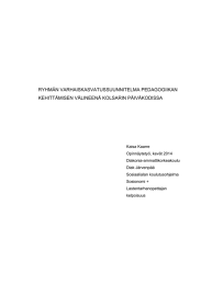 RYHMÄN VARHAISKASVATUSSUUNNITELMA PEDAGOGIIKAN KEHITTÄMISEN VÄLINEENÄ KOLSARIN PÄIVÄKODISSA