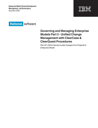 Governing and Managing Enterprise Models Part 3 - Unified Change ClearQuest Procedures