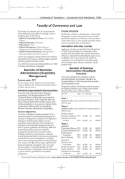 Faculty of Commerce and Law 46 Course structure