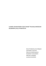 UUSIEN ASUKKAIDEN ODOTUKSET RUUSULANKADUN ASUMISPALVELUYKSIKÖSTÄ