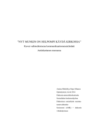 ”NYT MUNKIN ON HELPOMPI KÄYDÄ KIRKOSSA” Kuvat vaihtoehtoisena kommunikaatiomenetelmänä Antinkartanon messussa