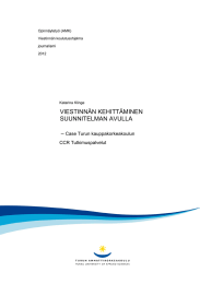 VIESTINNÄN KEHITTÄMINEN  SUUNNITELMAN AVULLA