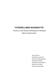 YHTEISÖLLINEN NUORISOTYÖ - Nuoret ja nuoret aikuiset yhteisöllisyyden rakentajina Malmin seurakunnassa