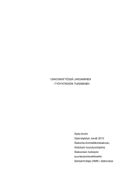 DIAKONIATYÖSSÄ JAKSAMINEN - TYÖYHTEISÖN TUKEMINEN Saila Anolin Opinnäytetyö, kevät 2013