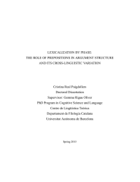 LEXICALIZATION BY PHASE: THE ROLE OF PREPOSITIONS IN ARGUMENT STRUCTURE