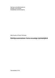 Saimaan ammattikorkeakoulu Sosiaali- ja terveysala Sosiaalialan koulutusohjelma