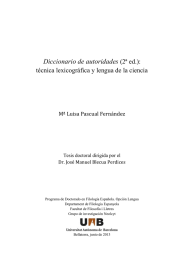 Diccionario de autoridades (2ª ed.): técnica lexicográfica y lengua de la ciencia