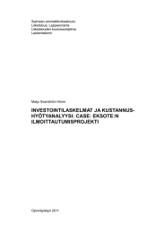 Saimaan ammattikorkeakoulu Liiketalous, Lappeenranta Liiketalouden koulutusohjelma Laskentatoimi