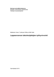 Saimaan ammattikorkeakoulu Sosiaali- ja terveysala Lappeenranta Hoitotyön koulutusohjelma