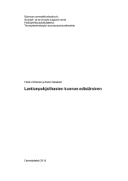 Saimaan ammattikorkeakoulu Sosiaali- ja terveysala Lappeenranta Hoitotyönkoulutusohjelma Terveydenhoitotyön suuntautumisvaihtoehto