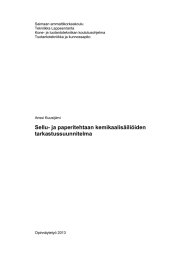 Saimaan ammattikorkeakoulu Tekniikka Lappeenranta Kone- ja tuotantotekniikan koulutusohjelma Tuotantotekniikka ja kunnossapito