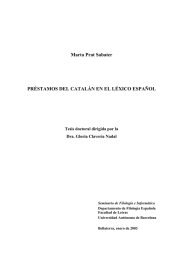 Marta Prat Sabater PRÉSTAMOS DEL CATALÁN EN EL LÉXICO ESPAÑOL