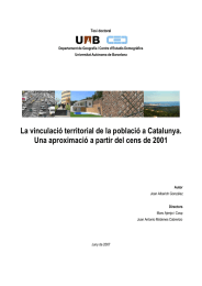 La vinculació territorial de la població a Catalunya.  Tesi doctoral