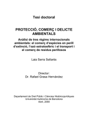 Tesi doctoral  PROTECCIÓ, COMERÇ I DELICTE AMBIENTALS