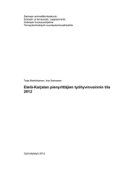 Saimaan ammattikorkeakoulu Sosiaali- ja terveysala, Lappeenranta Hoitotyön koulutusohjelma Terveydenhoitotyön suuntautumisvaihtoehto