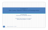 Lecture 2 The Labor Market Effects of Immigration Giovanni Peri