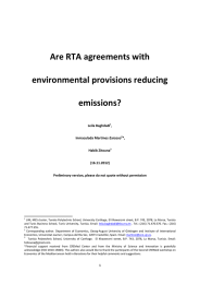 Are RTA agreements with environmental provisions reducing emissions?