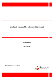 Vieritestit mononukleoosin määrittämisessä Anna Hallama Opinnäytetyö