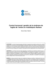 Control hormonal i genètic de la síndrome de Arabidopsis thaliana