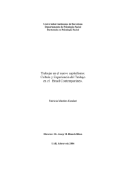 Trabajar en el nuevo capitalismo: Cultura y Experiencia del Trabajo