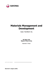 Materials Management and Development  Case: Famifarm Oy