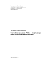 Saimaan ammattikorkeakoulu Sosiaali- ja terveysala Lappeenranta Monialainen erotuskoulutus Fysioterapia AMK