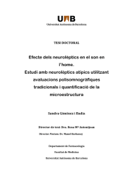 Efecte dels neurolèptics en el son en l’home. avaluacions polisomnogràfiques