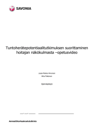 Tuntoherätepotentiaalitutkimuksen suorittaminen  Ammattikorkeakoulututkinto Opinnäytetyö