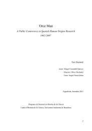 Orce Man A Public Controversy in Spanish Human Origins Research 1982-2007 Tesi Doctoral