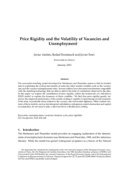 Price Rigidity and the Volatility of Vacancies and Unemployment January, 2012