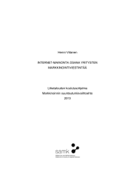 Henni Viitanen INTERNET-MAINONTA OSANA YRITYSTEN MARKKINOINTIVIESTINTÄÄ