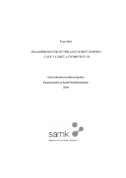 Tomi Salo OSAAMISKARTOITUSTYÖKALUN KEHITTÄMINEN –CASE VALMET AUTOMOTIVE OY