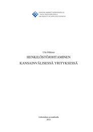 HENKILÖSTÖJOHTAMINEN KANSAINVÄLISESSÄ YRITYKSESSÄ Ulla Mäkinen