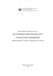 RUOTSINKIELINEN KIELIKYLPY VAASAN PÄIVÄKODEISSA