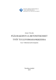 PÄÄURAKOINTI JA BETONITEKNISET TYÖT TUULIVOIMAHANKKEESSA Joonas Viita-aho Case: Torkkolan tuulivoimapuisto