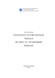 SUUNNATUN YLIVIRTASUOJAN TESTAUS IEC 60255-151 -STANDARDIN MUKAAN