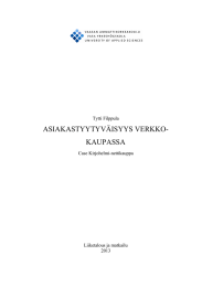 ASIAKASTYYTYVÄISYYS VERKKO- KAUPASSA Tytti Filppula Case Kirjohelmi-nettikauppa