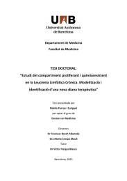 TESI DOCTORAL:  “Estudi del compartiment proliferant i quimioresistent  en la Leucèmia Limfàtica Crònica. Modelització i 